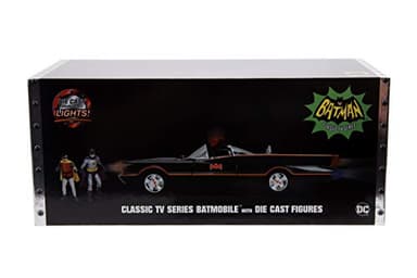 Jada DC Comics 1:18 1966 Classic TV Series Batmobile Light-Up Die-cast Car with 3" Batman and Robin Figures, Toys for Kids and Adults - Image 2