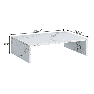 Convenience Concepts Designs2Go Small TV Riser 23.75", for TVs up to 26" - Contemporary TV or Computer Riser for Living Room, Modern Office, Den, White Faux Marble - Image 5