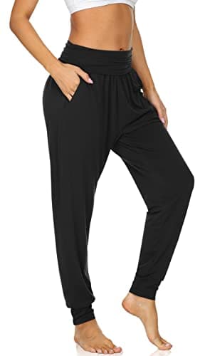 UEU Women's Plus Size High Waist Comfortable Yoga Sweat Joggers Pants Loose Fitting Workout Sweatpants Comfy Lounge Pants with Pockets(Black,XL) - Image 1