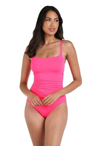 La Blanca Women's Island Goddess Rouched Body Lingerie Mio One Piece Swimsuit, Bright Pink, 8 - Image 3