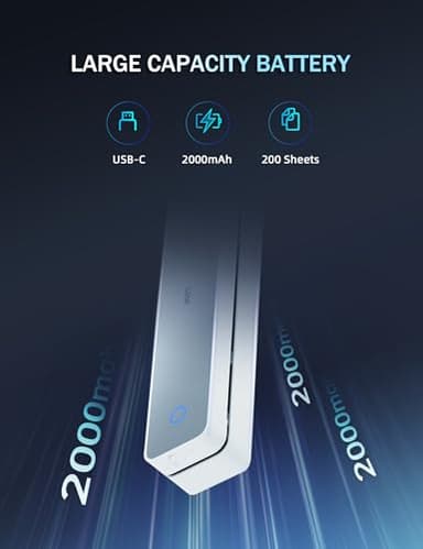 PRT Portable Printer Wireless for Travel, Inkless Bluetooth Small Mobile Thermal Printer, Support 8.5" X 11", A4, Compatible with iOS, Android, Laptop for Home Use, Office & Vehicles, 300 DPI, White - Image 4