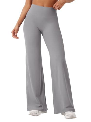 YEOREO Workout Leggings Womens No Front Seam Straight Leggings 31.5" High Waist Buttery Eddiy Gym Yoga Pants Gray XS - Image 1