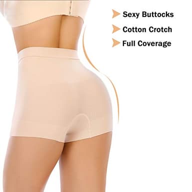 Womens Seamless Shaping Boyshorts Panties Tummy Control Underwear Slimming Shapewear Slip Shorts(#A2 Beige(light Tummy Control),Small) - Image 5