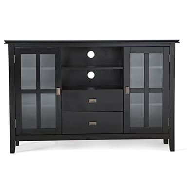 SIMPLIHOME Artisan SOLID WOOD 53 Inch Wide Transitional TV Media Stand in Black for TVs up to 60 Inches, For the Living Room and Entertainment Center - Image 8