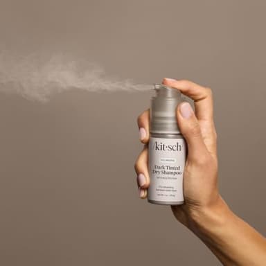 Kitsch Volumizing Rice Protein Dry Shampoo Powder - Dry Shampoo for Women & Men, Dark Hair, No White Cast, Absorbs Oil, Non-Greasy, Fragrance Free, Travel Size in Pump Form - Dark Tinted 1oz - Image 9