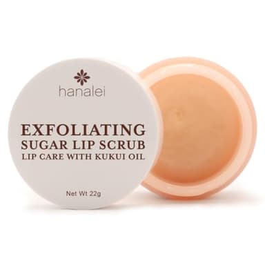 Hanalei Vegan Sugar Lip Scrub Exfoliator - Hawaiian Cane Sugar, Kukui Oil & Shea Butter for Smooth, Hydrated Lips - Natural, Cruelty-Free Lip Care, Removes Dry Skin, Moisturizes & Softens (22g) - Image 1