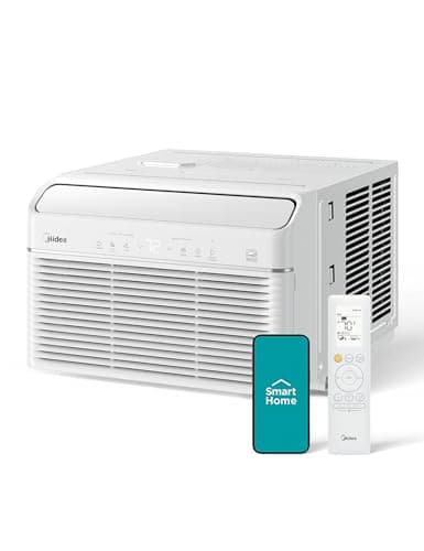 Midea 8,000 BTU Smart Inverter Air Conditioner Window Unit with Heat and Dehumidifier – Cools up to 350 Sq. Ft., Energy Star Rated, Quiet Operation, Electronic Controls, Remote Control, White - Image 1