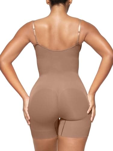 SHAPERX Open Bust Shapewear Tummy Control Bodysuits for Women Seamless Compression High Waisted Body Shaper, SZ5258-Sienna-L/XL - Image 2