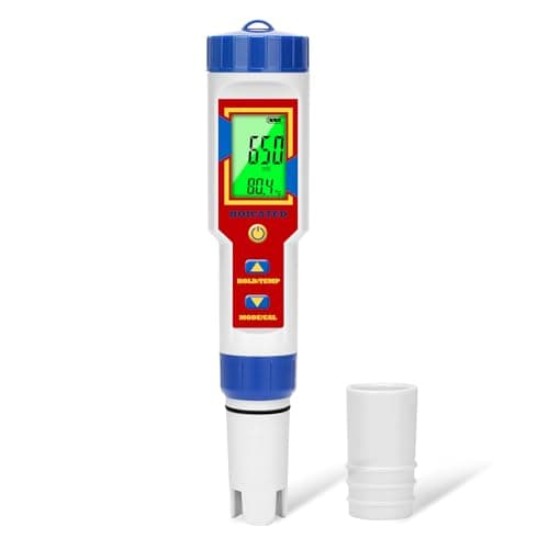 HOICATED pH ORP Tester for Chlorine Pool Salt Meter for Saltwater Swimming Pool Digital Salinity Meter Showing PPM for Hot Tub Spa Saltwater Aquarium Hydroponic EC Meter TDS Meter for Drinking Water - Image 1