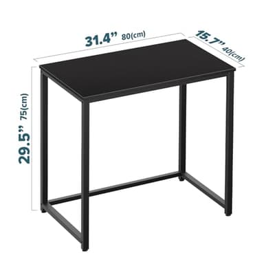 SINPAID Small Computer Desk 31.5 inches Desk for Small Spaces Sturdy Home Office Desks Modern Gaming Desks Study Writing Laptop Table, Black - Image 3