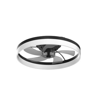 VOLISUN Low Profile Ceiling Fans with Lights and Remote, Fandelier Ceiling Fan Flush Mount, 3000K-6500K Smart Bladeless LED Fan Light, Black Modern Ceiling Fans with Lights for Bedroom - Image 4