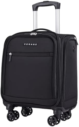 Verage Underseat Carry On Luggage with Wheels, 14.5-Inch Spinner Small Suitcase, Softside Lightweight Travel Bag for Men and Women, Airplane Carry On Bag, Black - Image 3