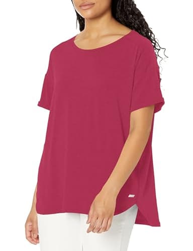 Amazon Essentials Women's Studio Relaxed-Fit Lightweight Crewneck T-Shirt (Available in Plus Size), Ruby Red, X-Large - Image 6
