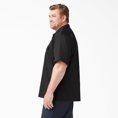 Dickies Men's Short Sleeve Work Shirt, Black - Image 6