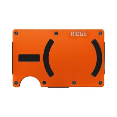 Ridge Wallets for Men Compatible with Magsafe - Slim Minimalist Compact Wallet and Card Holder, RFID Protected Front Pocket Wallets for Men with Integrated Cash Strap (Basecamp Orange) - Image 1