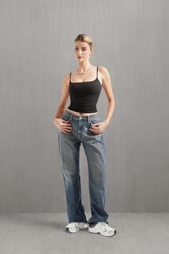 SUUKSESS Women Sexy Square Neck Tank Top Summer Y2K Going Out Tops Casual Sleeveless Basic Cami Shirts (Black, XS) - Image 7