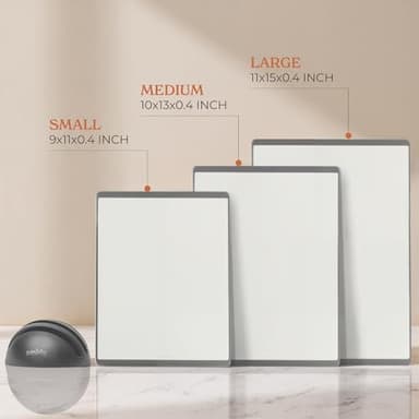 SMIRLY Plastic Cutting Board Set with Holder 3 Pieces, Non-Slip Dishwasher Safe Chopping Boards for Kitchen, Grey & White - Image 4