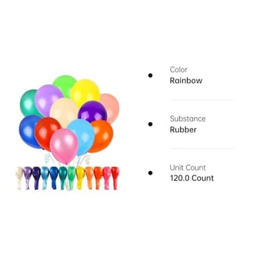 RUBFAC 120 Balloons Assorted Color 12 Inches Rainbow Latex Balloons, 12 Bright Color Party Balloons for Birthday Baby Shower Wedding Party Supplies Arch Garland - Image 7