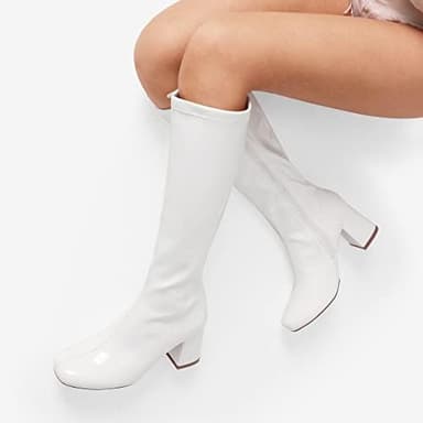 DREAM PAIRS Women's Gogo Boots Square Toe Chunky Wide Calf Knee High Boots For Women - Image 3