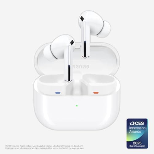 Samsung Galaxy Buds 3 Pro AI True Wireless Bluetooth Earbuds, Noise Cancelling, Sound Optimization, Redesigned Comfort Fit, White [US Version, Amazon Exclusive, 2Yr Warranty] - Image 1