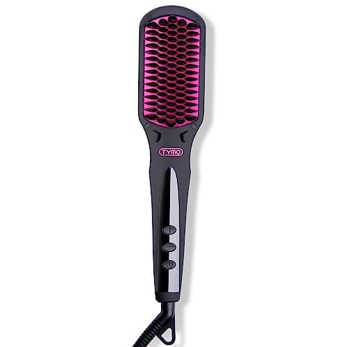 TYMO Ionic Hair Straightener Brush - One-Step Hair Straightener for Women, Straightening Brush with Negative Ions, 16 Temp Settings, LCD Display, Dual Voltage, Hot Comb Flat Iron for Frizz-Free Styles - Image 1