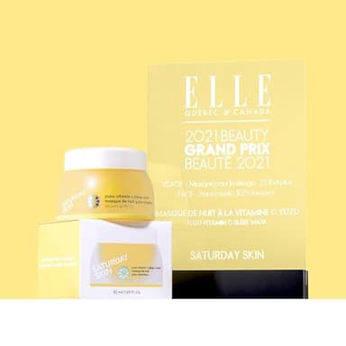 Saturday Skin Yuzu Vitamin C Sleep Mask Regenerist Retinol Ultra Rich Face Moisturizer Cream Smooth Skin and Reduce Wrinkles Ideal for All Skin Types - Image 7