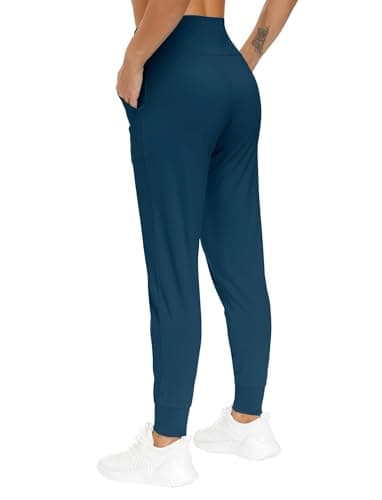 THE GYM PEOPLE Women's Joggers Pants Lightweight Athletic Leggings Tapered Lounge Pants for Workout, Yoga, Running Dark Blue Green - Image 4