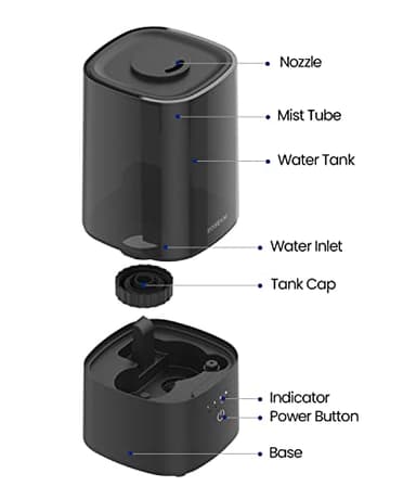 ROSEKM Humidifiers for Bedroom, 2.0L Cool Mist Humidifier for Home Plant and Baby Nursery, Quiet Ultrasonic Humidifier with 360° Nozzle, Auto Shut-Off, Filterless, Black - Image 7
