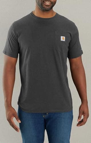 Carhartt Men's Force Relaxed Fit Midweight Short-Sleeve Pocket T-Shirt, Carbon Heather, Large - Image 2