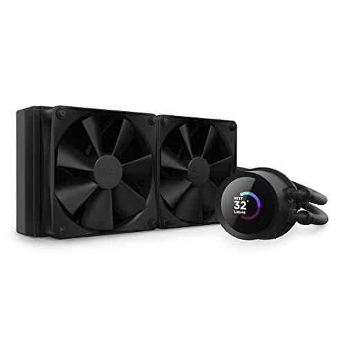 NZXT Kraken 240 - RL-KN-240-B1-240mm AIO CPU Liquid Cooler - Customizable 1.54" Square LCD Display for Images, Performance Metrics and More - High-Performance Pump - 2 x F120P Fans - Black - Image 1