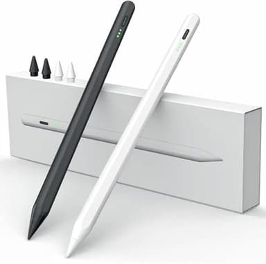 Stylus Pen for iPad W/Palm Rejection Tilt Sensor,13Mins Fully Charged,MEKO Active Apple Pencil Compatible W/iPad 6/7/8/9/10,Pro12.9/11"/M4,Air3/4/5/6,mini5/6(White/Black) - Image 1