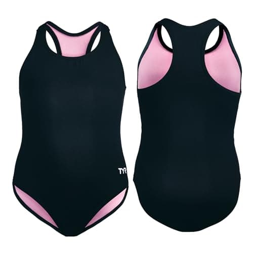 TYR Girls' Standard Durafast Lite Ella Maxfit Swimsuit, Black, Large - Image 1