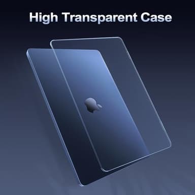 MOSISO Compatible with MacBook Air 13 inch Case 2025 2024 2023 2022 M4 A3240 M3 A3113 M2 A2681,Ultra-Thin Natural Original Color Hard Case&Keyboard Skin for MacBook Air 13.6 inch Case, Midnight Clear - Image 5