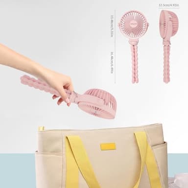Portable Stroller Fan Personal rechargeable USB Fans With 5200mAh 3 Speeds Battery Small Baby Car Seat Mini Handheld Clip On Fan for Pram Crib Bike Treadmill Outdoor Camping Travel and Student Desk - Image 4