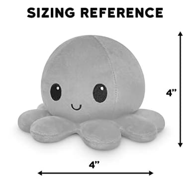 TeeTurtle - The Original Reversible Octopus Plushie - Pink + Aqua - Cute Sensory Fidget Stuffed Animals That Show Your Mood, 4 inch - Image 6