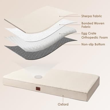 EHEYCIGA Orthopedic XL Dog Beds for Extra Large Dogs with Removable Washable Cover for Crate, Camel, 41x27 - Image 3