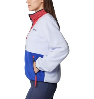 Columbia Women's Sequoia Grove Full Zip Fleece, Snowdrift/Clematis Blue, X-Large - Image 3