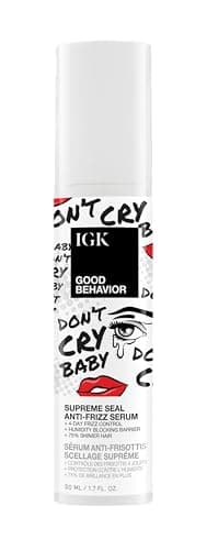 IGK Good Behavior Anti-Frizz Smoothing Serum – Boosts Shine, Seals Out Humidity, UV & Heat Protection, For Dry Frizz-Prone Hair, 1.3 oz - Image 1
