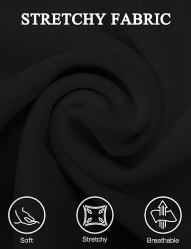 Tapata Women's Office Work Pencil Skirt Stretch High Waist Below Knee Bodycon for Business Casual, Black, Medium - Image 3