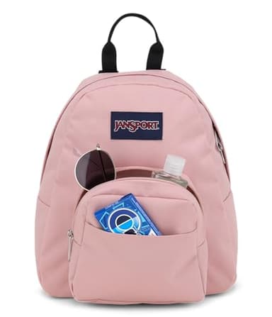JanSport Half Pint Mini Backpack, 10.2 L - Durable Mini Bag Purse with Adjustable Shoulder Straps, Single Main Compartment, Zippered Stash Pocket, Misty Rose - Image 4