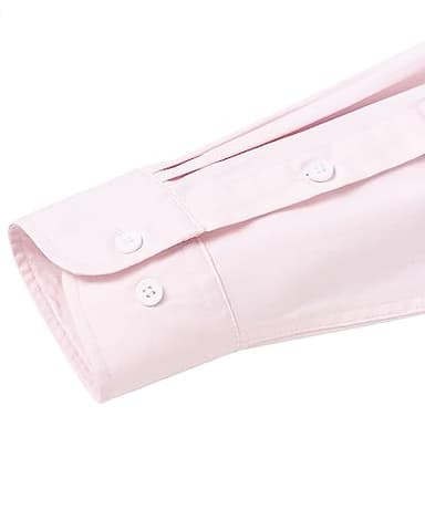 Alimens & Gentle Mens Solid Oxford Shirt Long Sleeve Dress Shirt Work Casual Button Down Shirts with Pocket Light Pink - Image 6