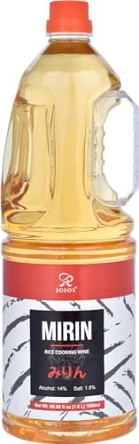 Soeos Mirin, Japanese Cooking Wine, 1.8 L (Pack of 1), Mirin Rice Wine, Authentic Natural Sugar Sweet Rice Cooking Wine for Cooking, Condiments, Seasoning Homemade Sauces, Japanese Seasoning - Image 1