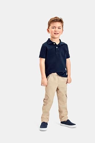 The Children's Place Baby Boys and Toddler Boys Short Sleeve Pique Polo, Tidal/White, 6-9 MONTHS - Image 2