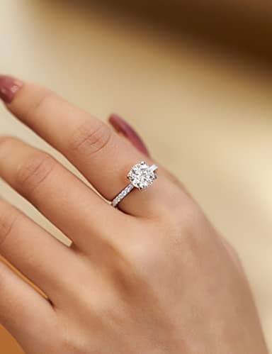 IMOLOVE Moissanite Engagement Ring for Women, Moissanite Wedding band for Women, 2CTMoissanite Promise Rings-70B - Image 3