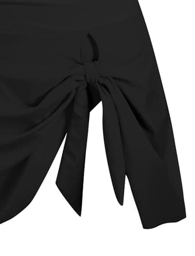 ZAFUL Women One Piece Swimsuit Modest Tummy Control Bathing Suit Over 50 Modlily Swim Dress Swimwear Push Up V Neck Swim Suits 2024 Black Striped XL - Image 5