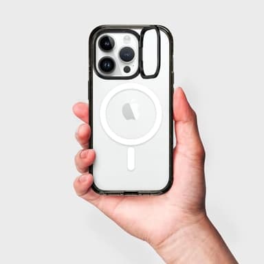 CASETiFY Impact Ring Stand Case for iPhone 15 Pro Max [3X Military Grade Drop Tested / 6.6ft Drop Protection/Compatible with Magsafe] - Pattern Prints - Hearts/Light Pink Thin- Clear Black - Image 7