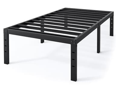 QEROMY Twin Bed Frame - 18 in Sturdy Platform Bed Frame Twin Size, Heavy Duty Metal Bed Frame No Box Spring Needed, Quick & Easy Assembly, No Noise, Black - Image 7
