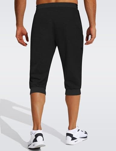 FASKUNOIE Running Shorts for Men Outdoor Sports Short Pants Lightweight Trousers Black - Image 3