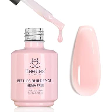 Beetles Builder Gel HEMA-Free, 7 in 1 Jelly Pink Builder Nail Gel for Nail Strengthener Building Extension in A Bottle Thickening & Repair Friendly for Beginner Women - Image 1