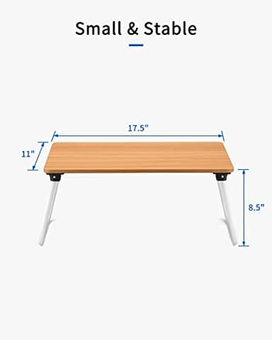 Ruxury Folding Lap Desk Laptop Stand Bed Desk Table Tray, Breakfast Serving Tray, Portable & Lightweight Mini Table for Sofa Couch Floor - Wood - Image 8